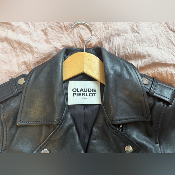 Claudie Pierlot Women's Black Leather Biker Jacket - Picture 6 of 9